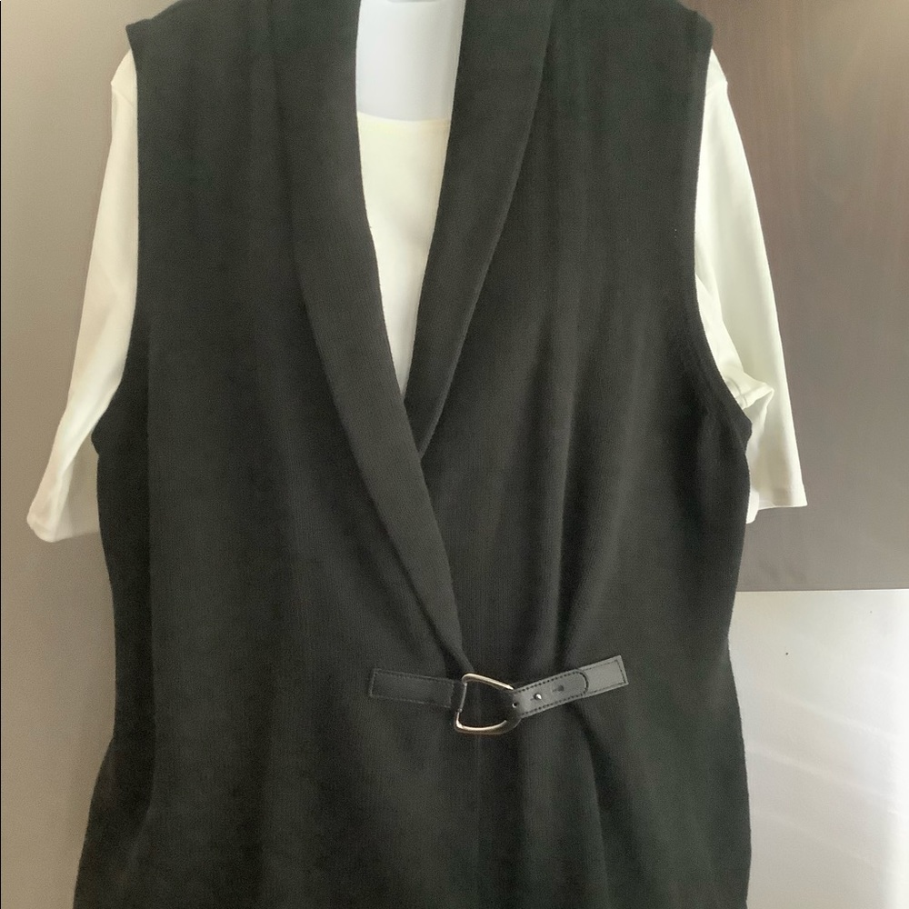 Chaps Belted Sweater Vest